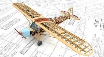Aeromodelo de vuelo libre construido en madera balsa